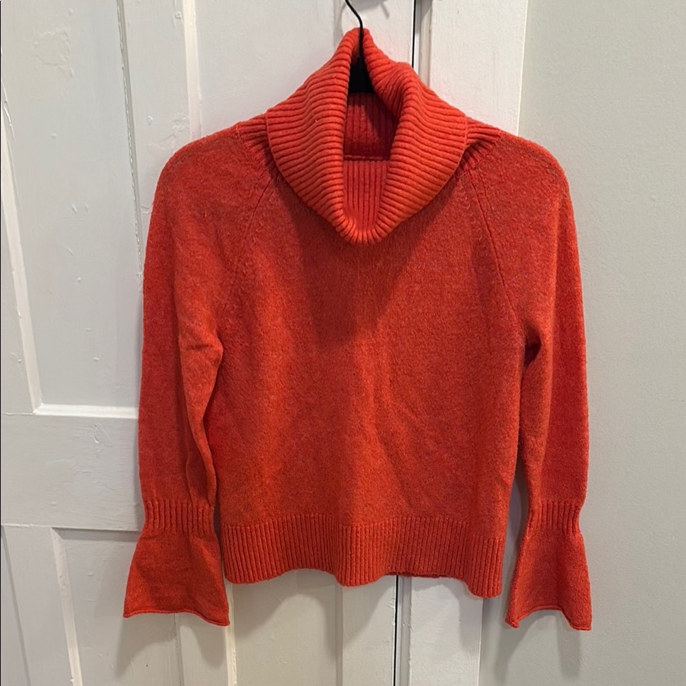 Loft Pink Turtleneck Bell Sleeve Sweater